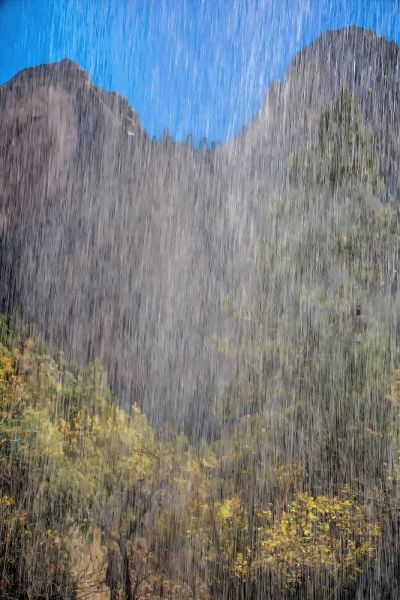 USA, Utah, Zion NP Waterfall scenic
